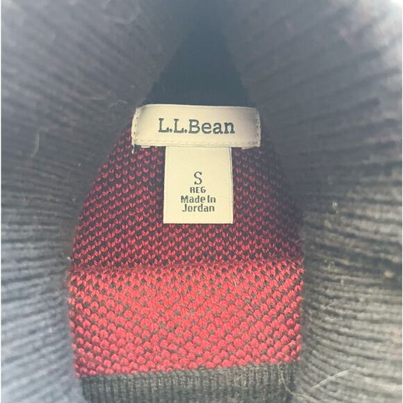 Vintage L.L.Bean Red and Black Buffalo Check Turtleneck Knit Sweater Size Small - Picture 2 of 5